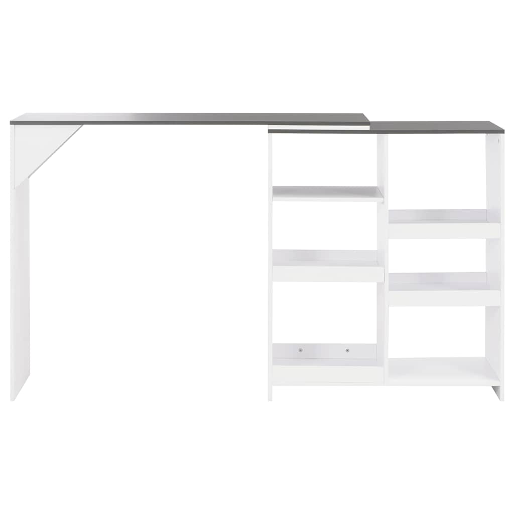 Barski stol s pomičnom policom bijeli 138 x 39 x 110 cm