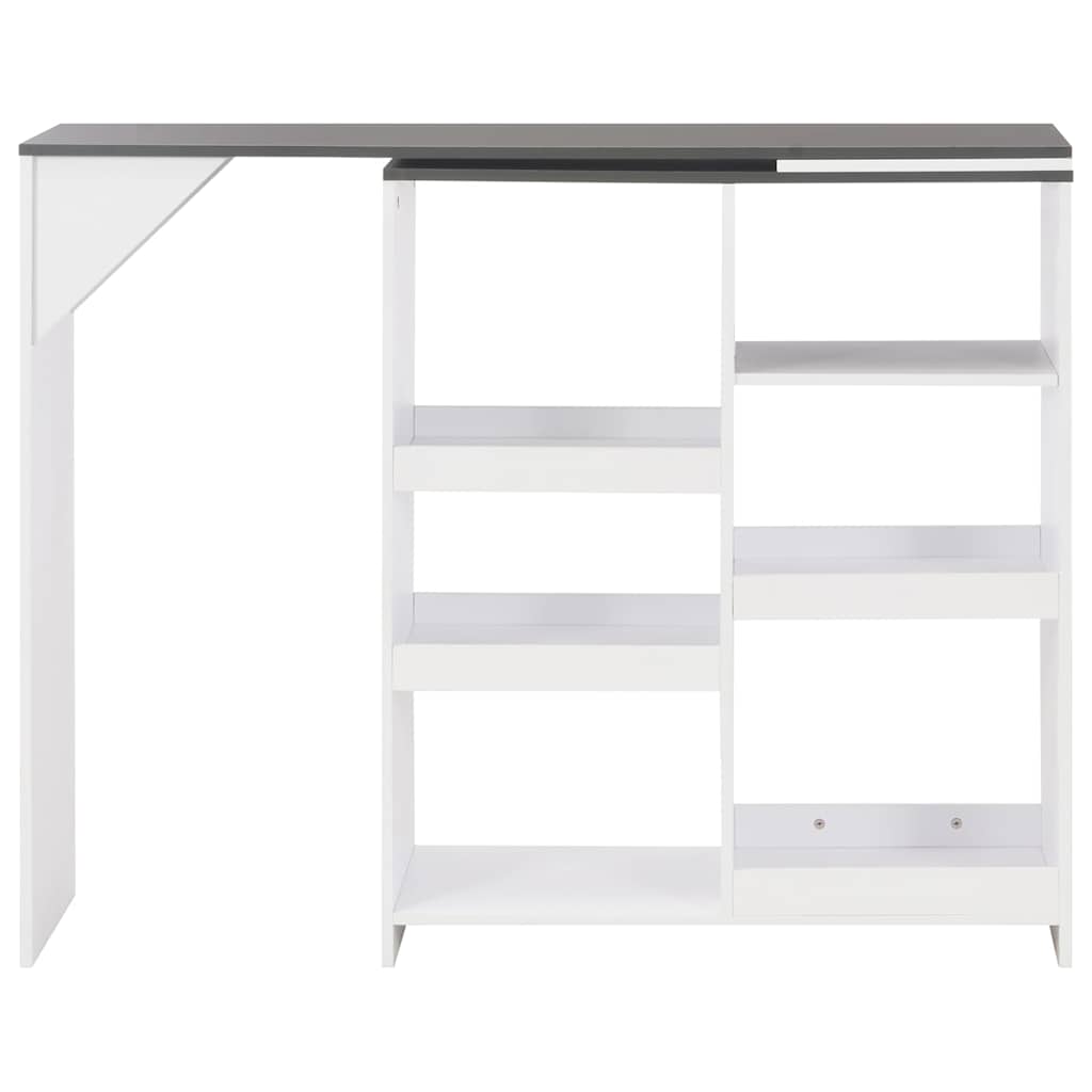 Barski stol s pomičnom policom bijeli 138 x 39 x 110 cm
