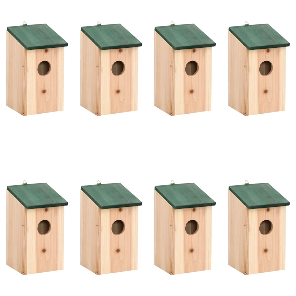 Kućice za ptice 8 kom drvene 12 x 12 x 22 cm