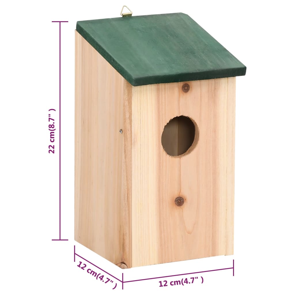 Kućice za ptice 8 kom drvene 12 x 12 x 22 cm