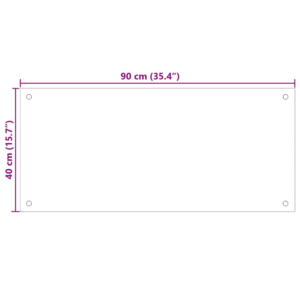 Kuhinjska zaštita od prskanja mliječna 90 x 40 cm kaljeno staklo