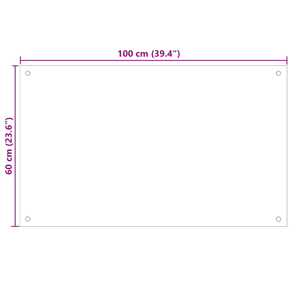 Kuhinjska zaštita od prskanja mliječna 100 x 60 cm kaljeno staklo
