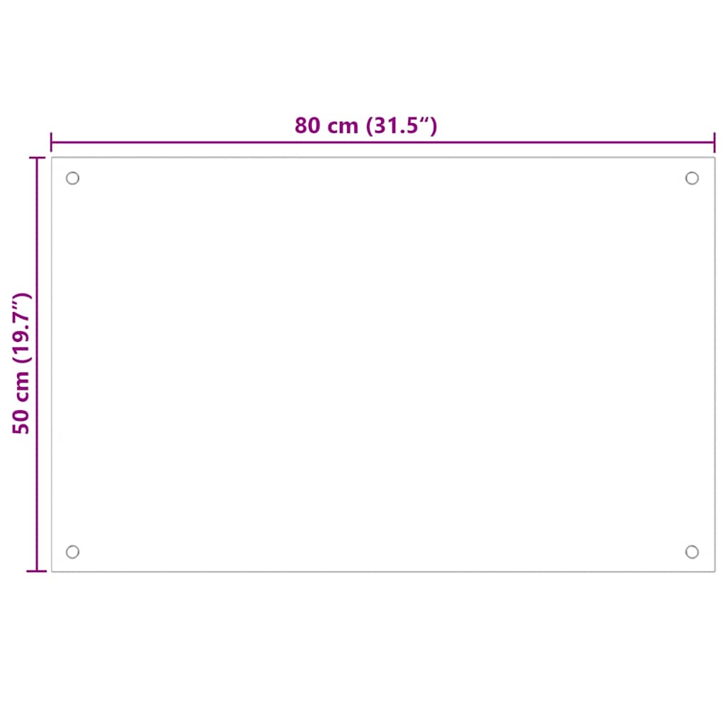 Kuhinjska zaštita od prskanja prozirna 80x50 cm kaljeno staklo