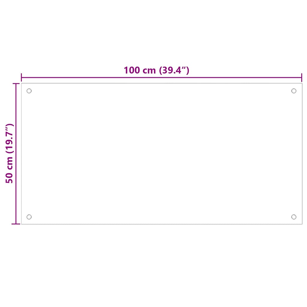Kuhinjska zaštita od prskanja prozirna 100x50 cm kaljeno staklo