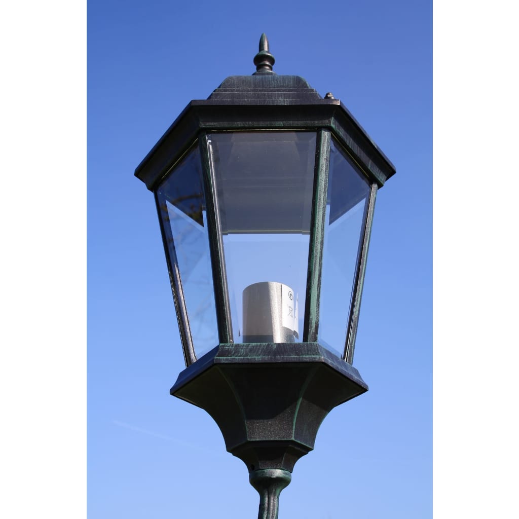 Vrtna stupna svjetiljka tamnozelena/crna aluminijska 230 cm
