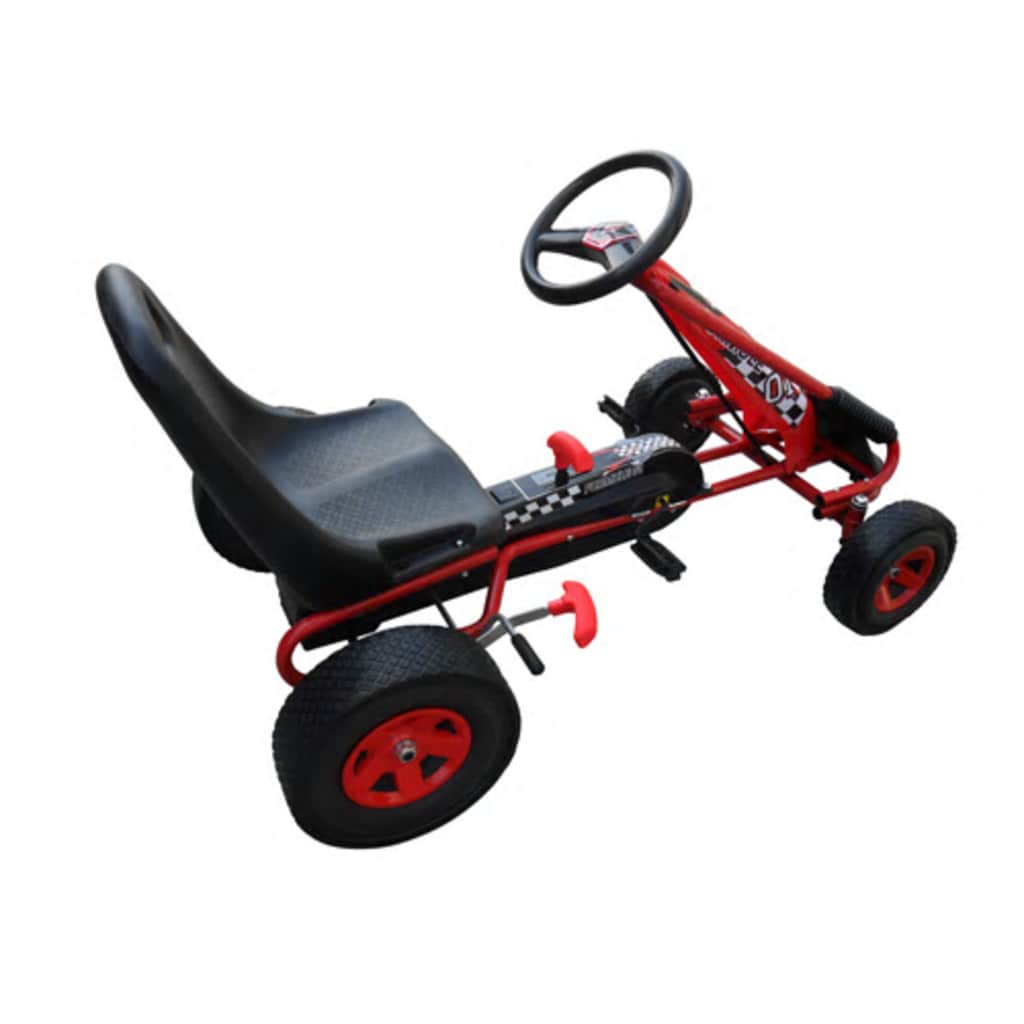 Crveni Go kart s podesivim sjedalom pedalama