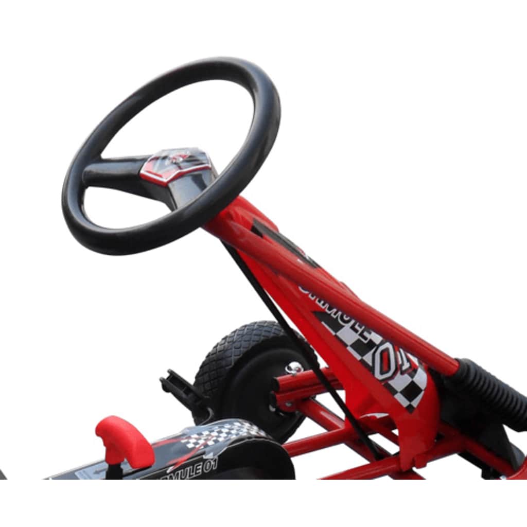 Crveni Go kart s podesivim sjedalom pedalama