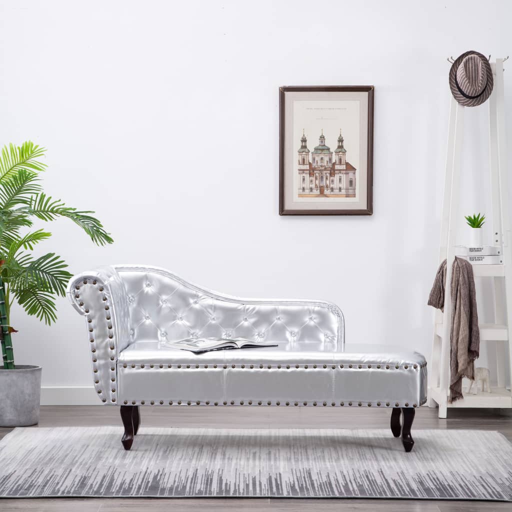 Chesterfield ležaljka srebrena