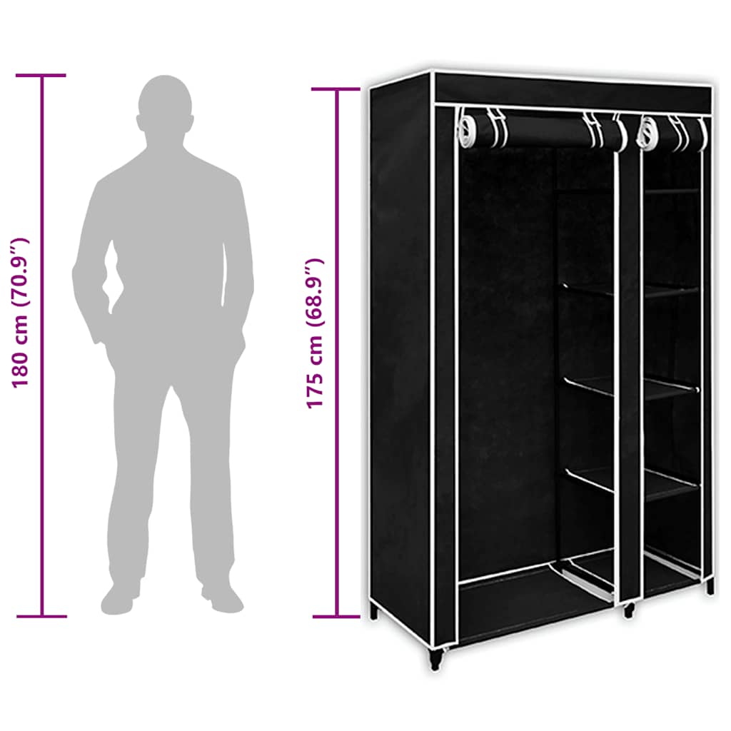 Sklopivi Ormar Crni 110 x 45 x 175 cm