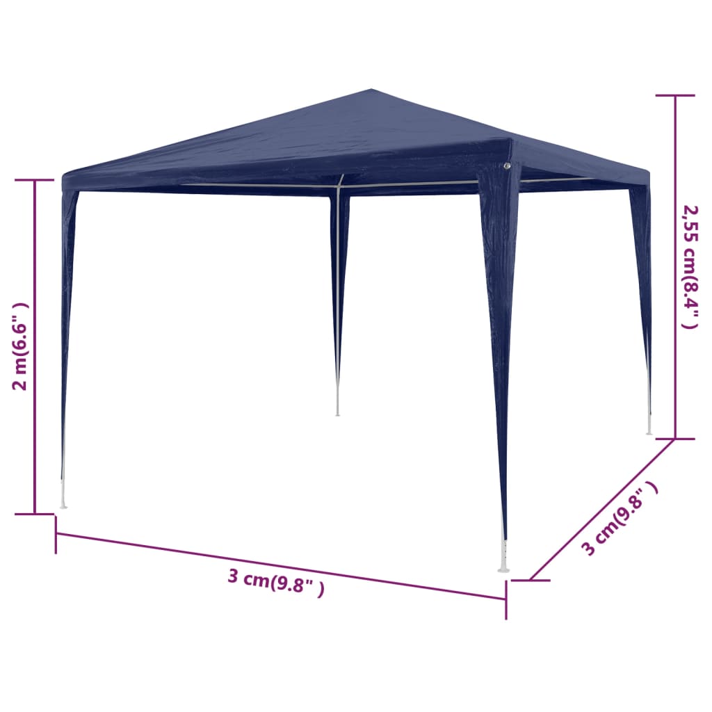 Šator za zabave 3 x 3 plavi