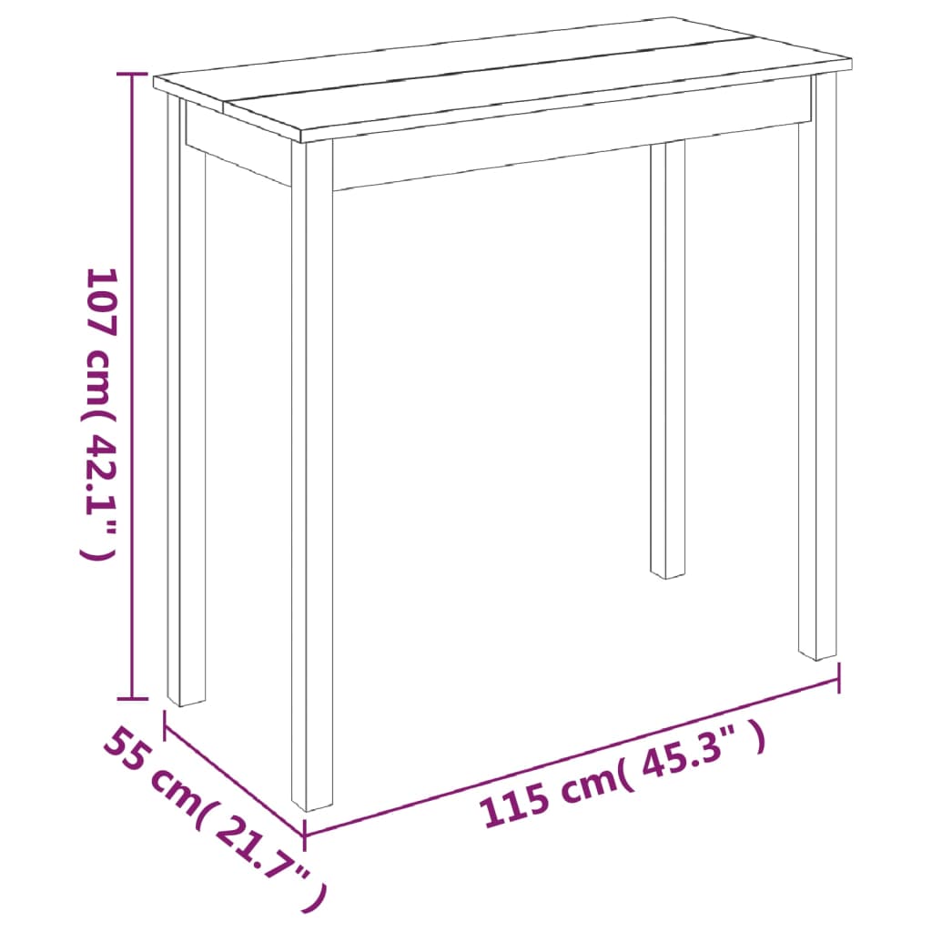 Barski stol MDF crni 115 x 55 x 107 cm