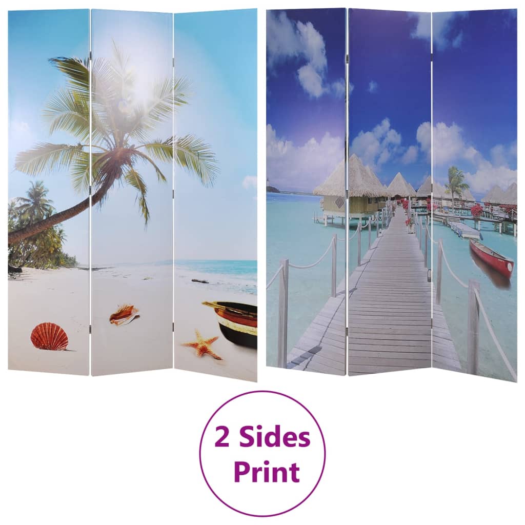 Sklopiva sobna pregrada s uzorkom plaže 120 x 170 cm