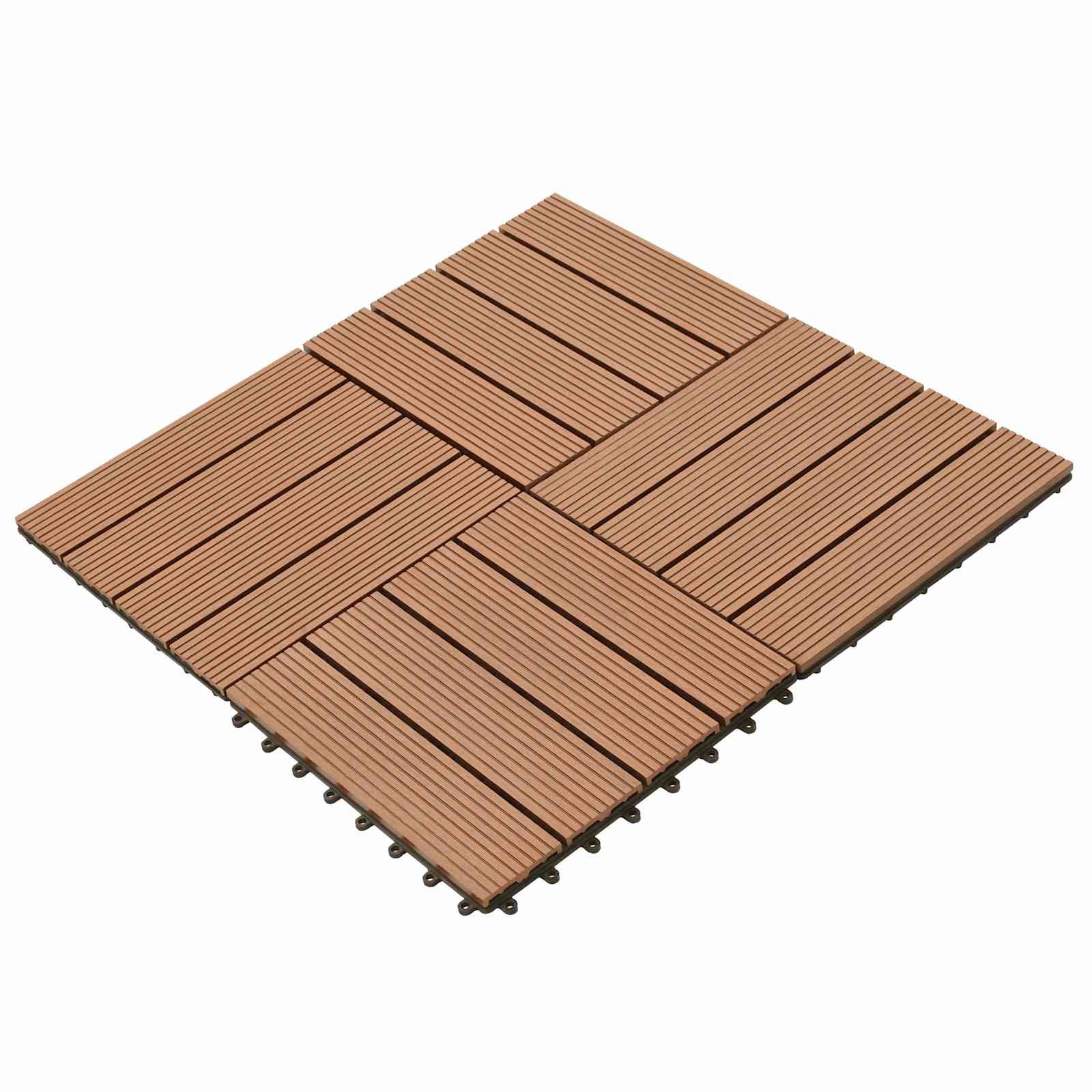 Pločice za decking 11 pcs Smeđa 30 x 30 cm Drvoplastična smjesa