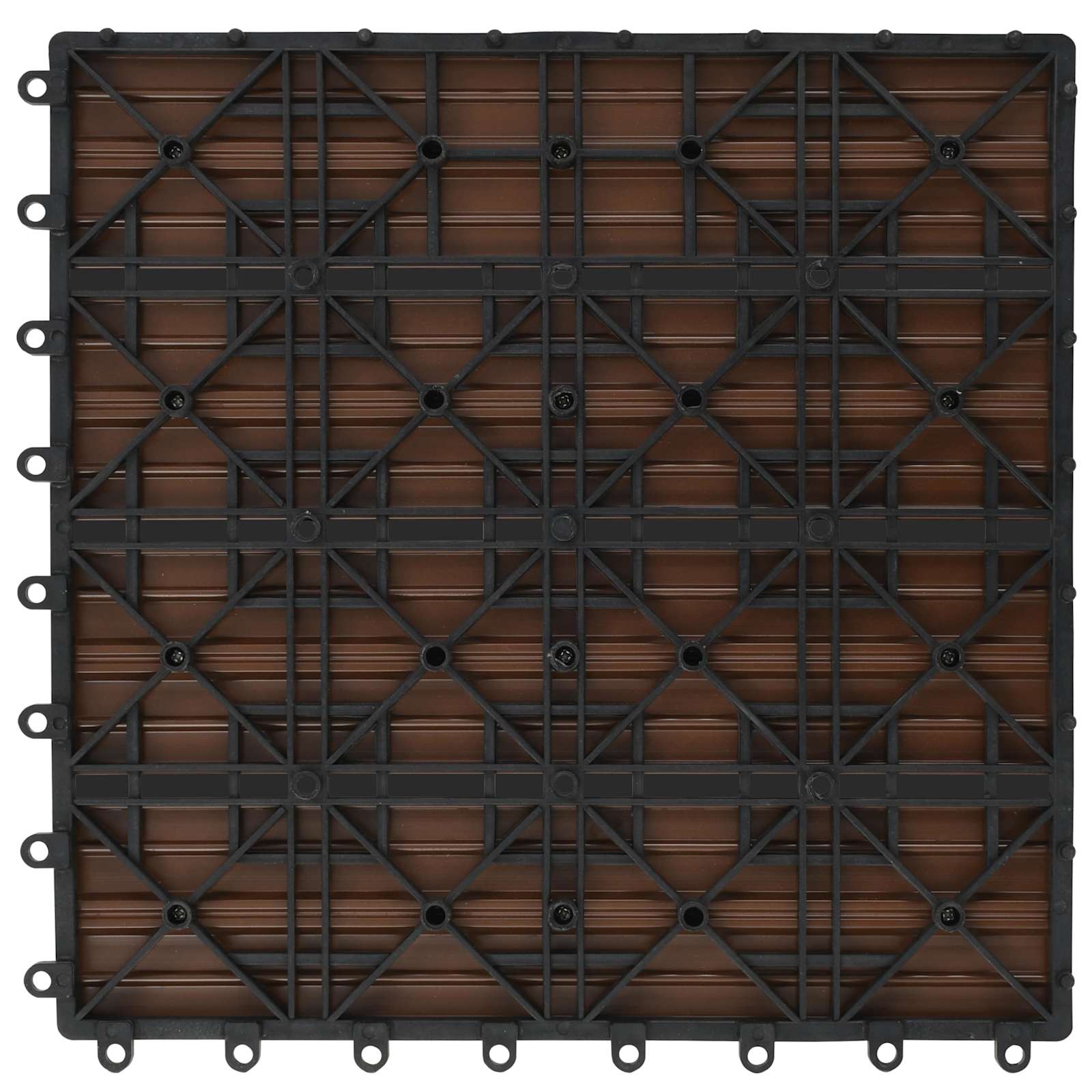 Pločice za decking 11 pcs Smeđa 30 x 30 cm Drvoplastična smjesa
