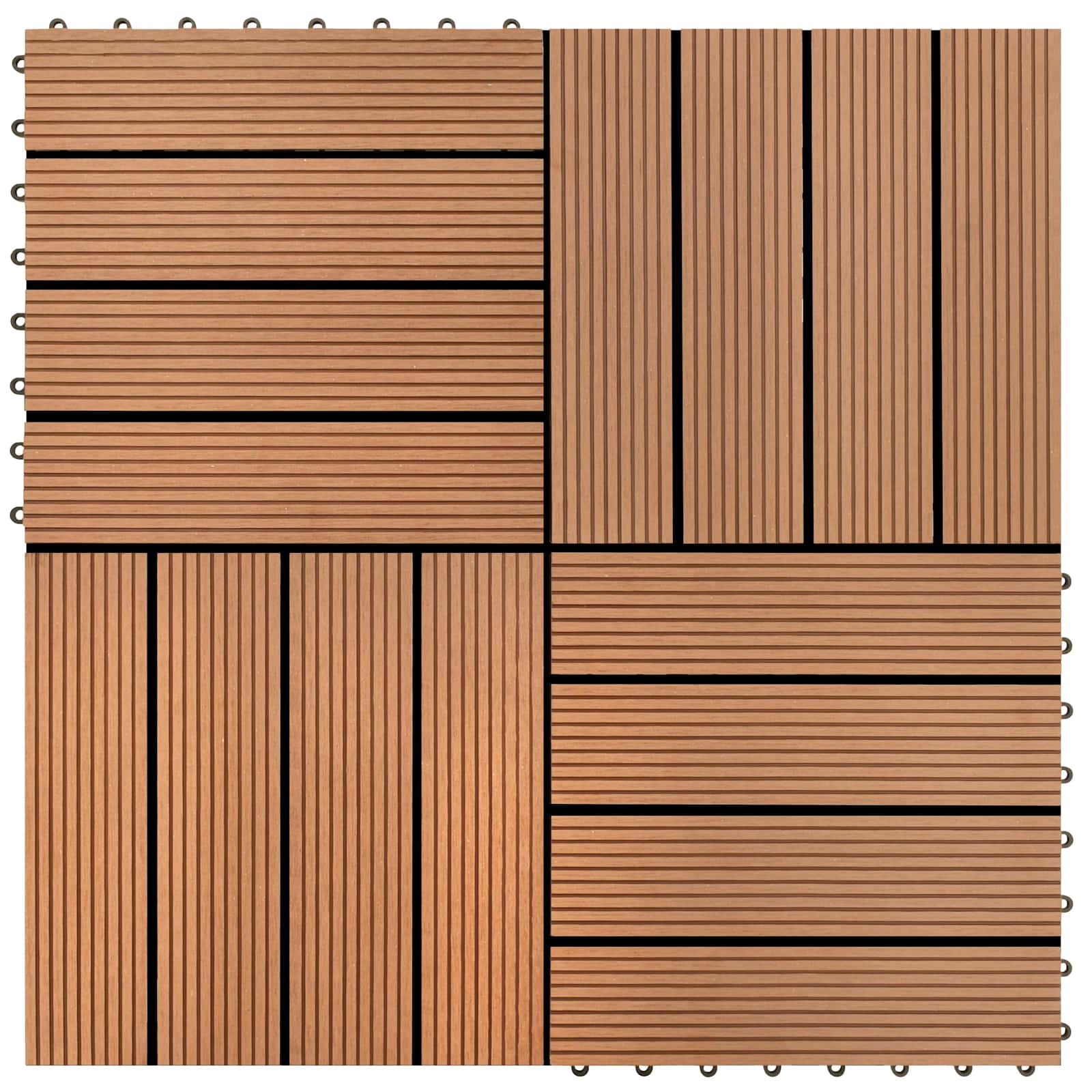 Pločice za decking 11 pcs Smeđa 30 x 30 cm Drvoplastična smjesa