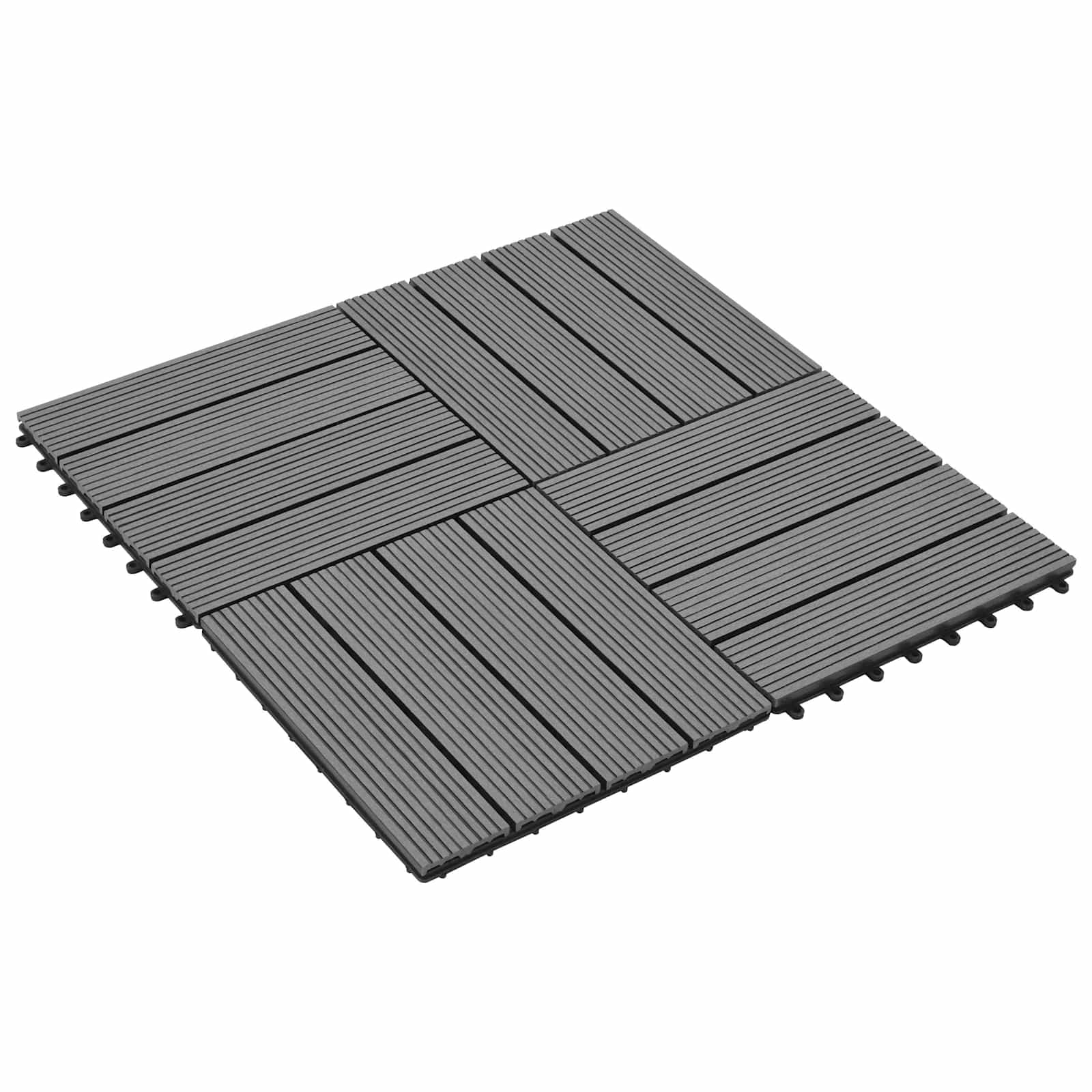 Pločice za decking 11 pcs Siva 30 x 30 cm Drvoplastična smjesa