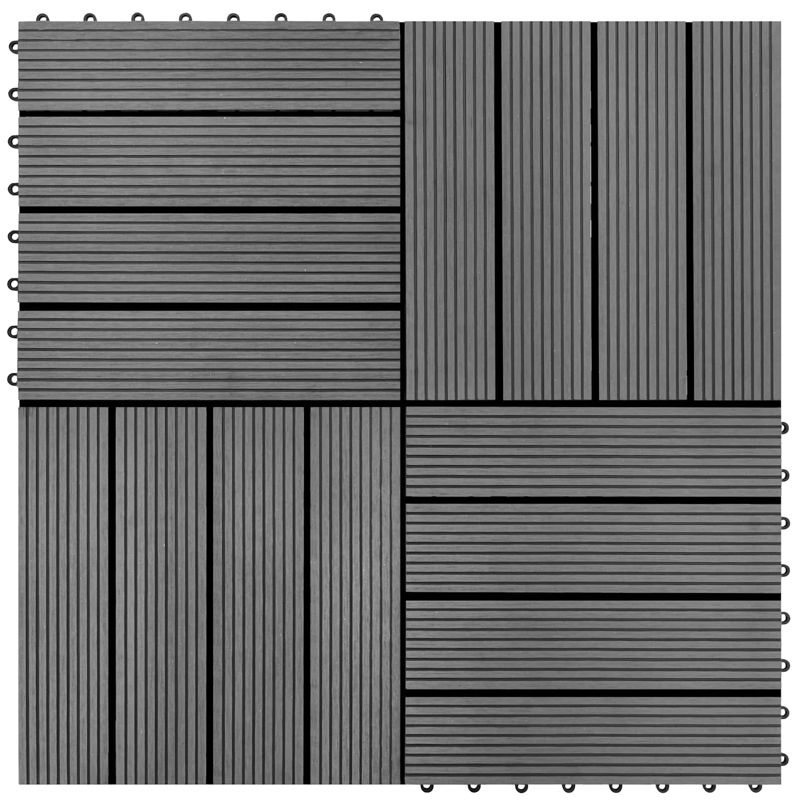 Pločice za decking 11 pcs Siva 30 x 30 cm Drvoplastična smjesa