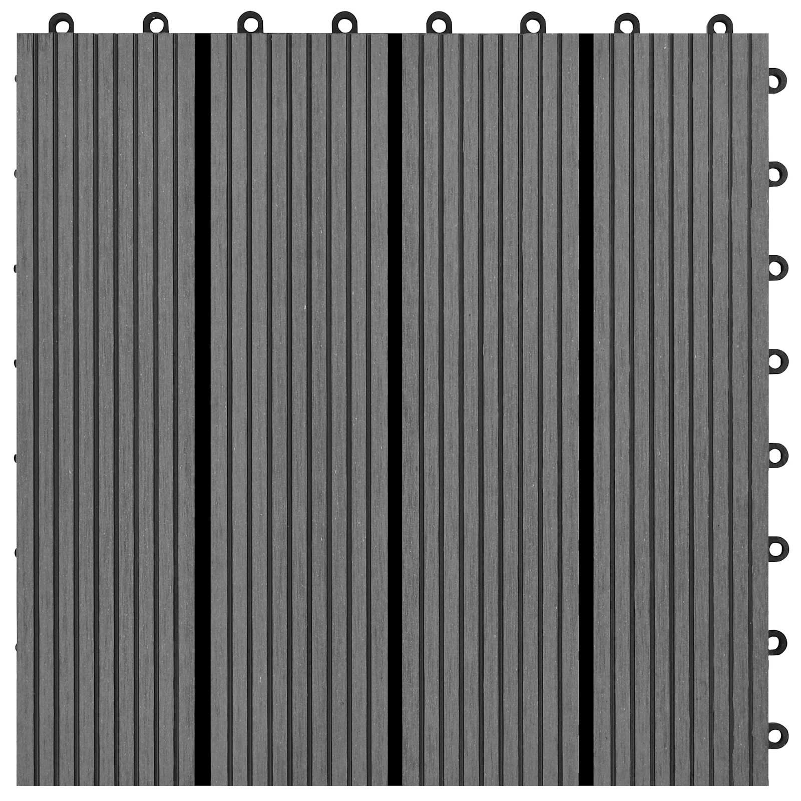 Pločice za decking 11 pcs Siva 30 x 30 cm Drvoplastična smjesa