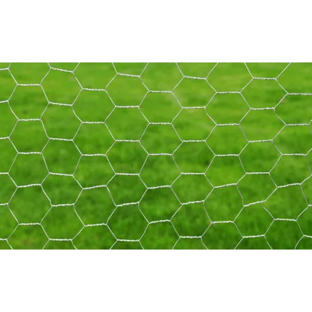 Mrežna ograda od pocinčanog čelika za kokoši 25 x 0,5 m srebrna
