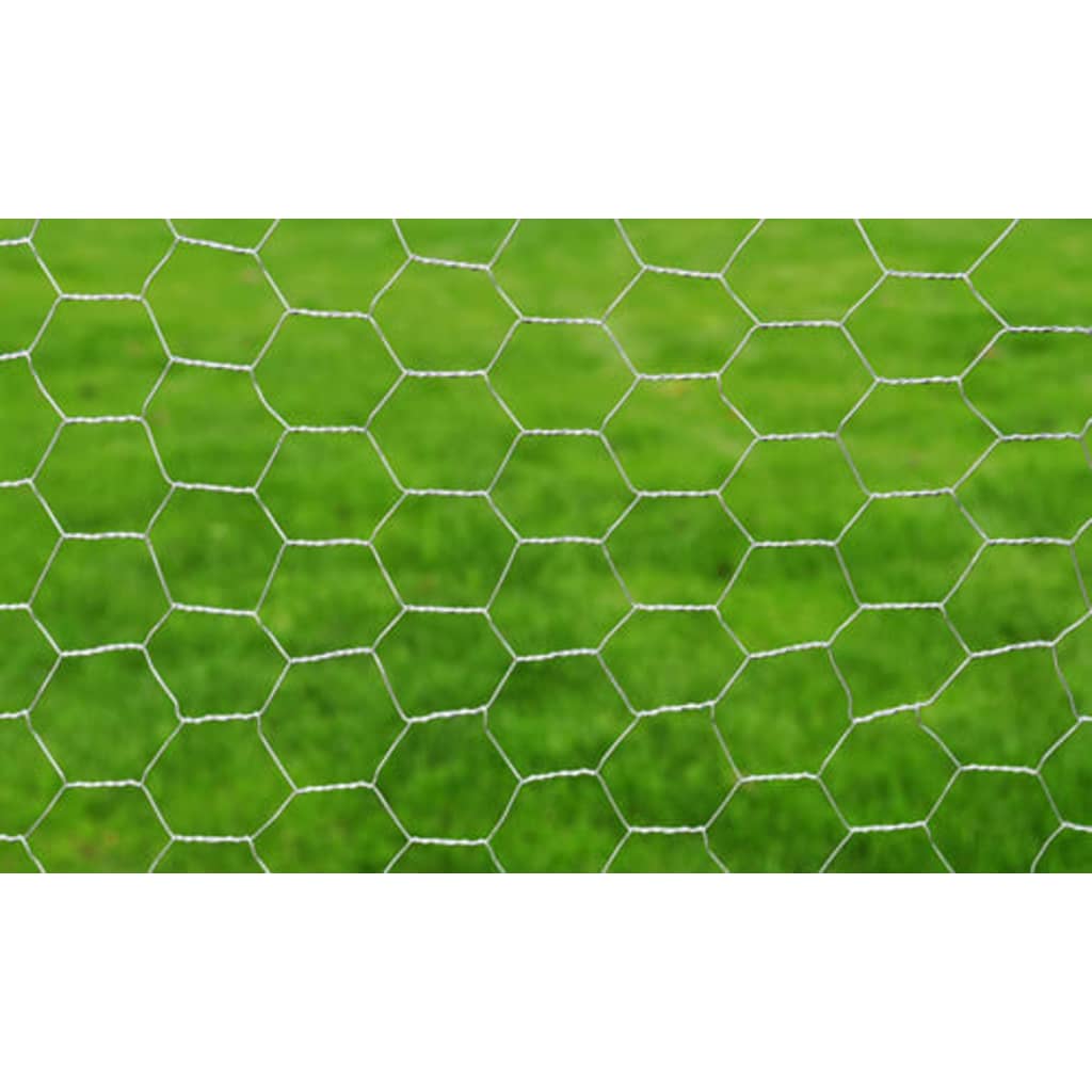 Mrežna ograda od pocinčanog čelika za kokoši 25 x 0,75 m srebrna