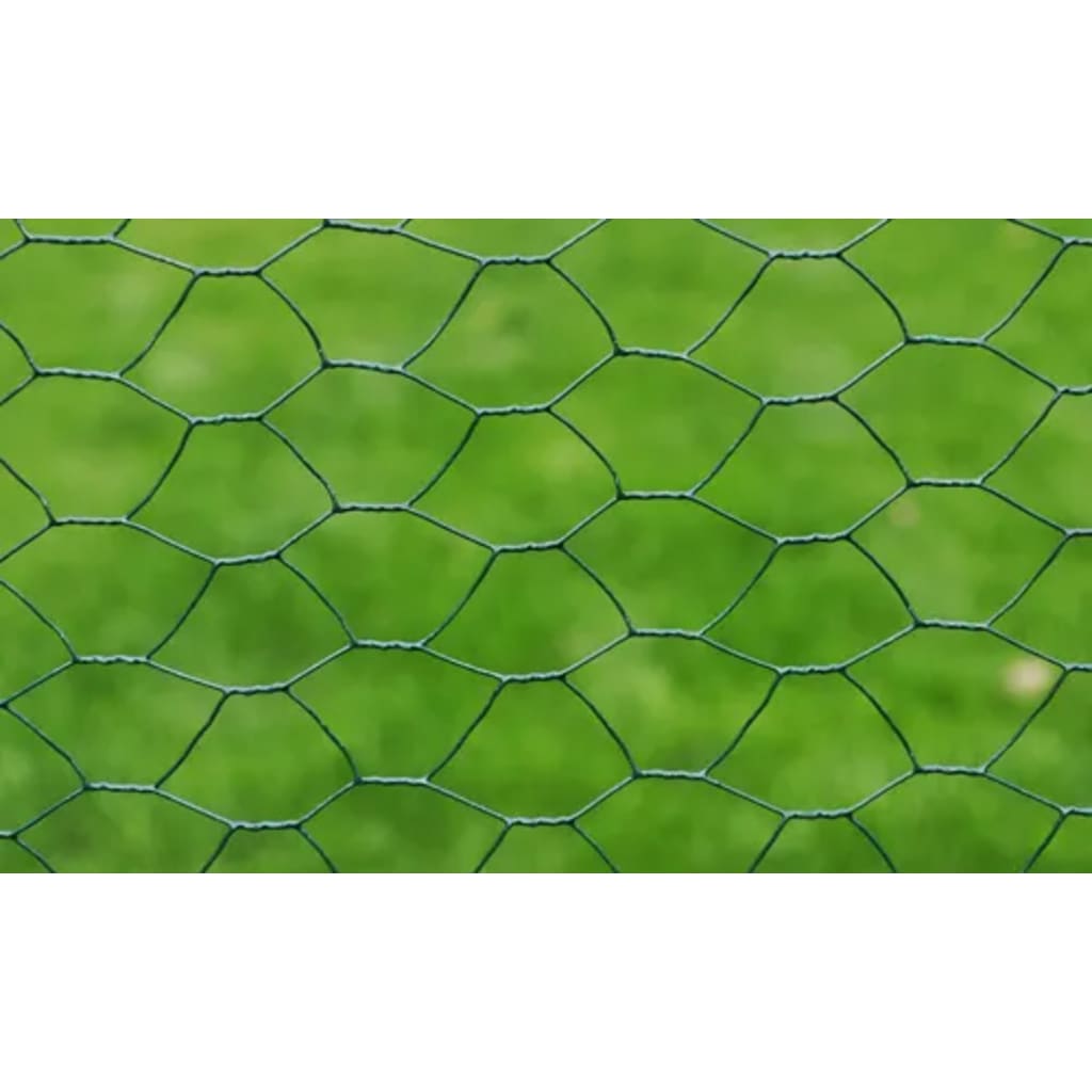Žičana ograda za kokoši s PVC oblogom 25 x 0,75 m zelena