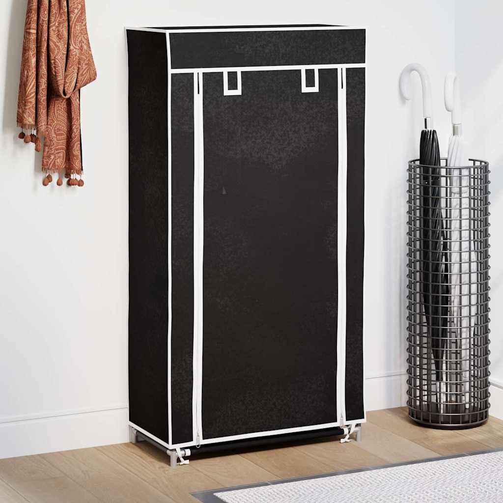 Ormarić za Cipele s Pokrovom od Tekstila 58 x 28 x 106 cm Crni
