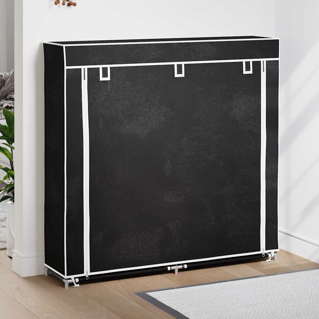 Ormarić za Cipele s Pokrovom od Tkanine 115 x 28 x 110 cm Crni