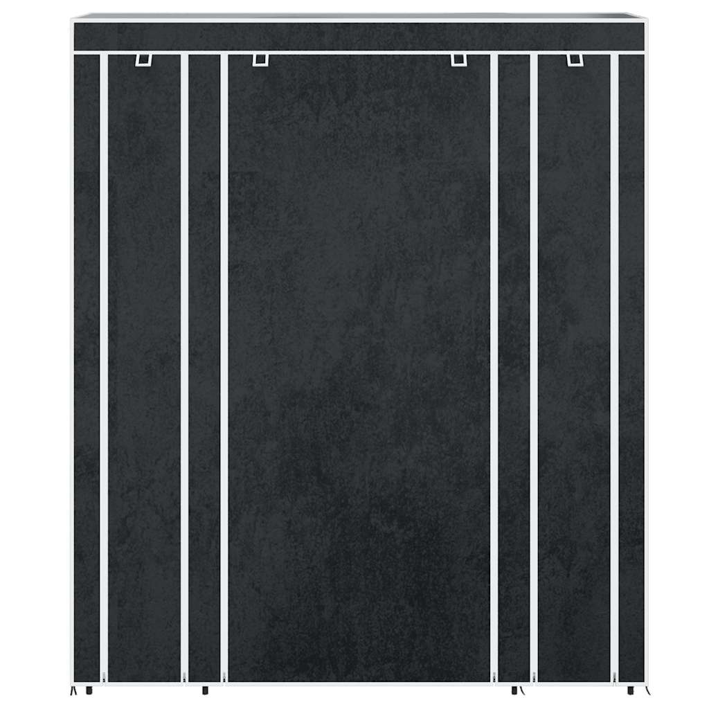 Ormar od Tkanine s Pregradama i Šipkama 45 x 150 x 176 cm Crni