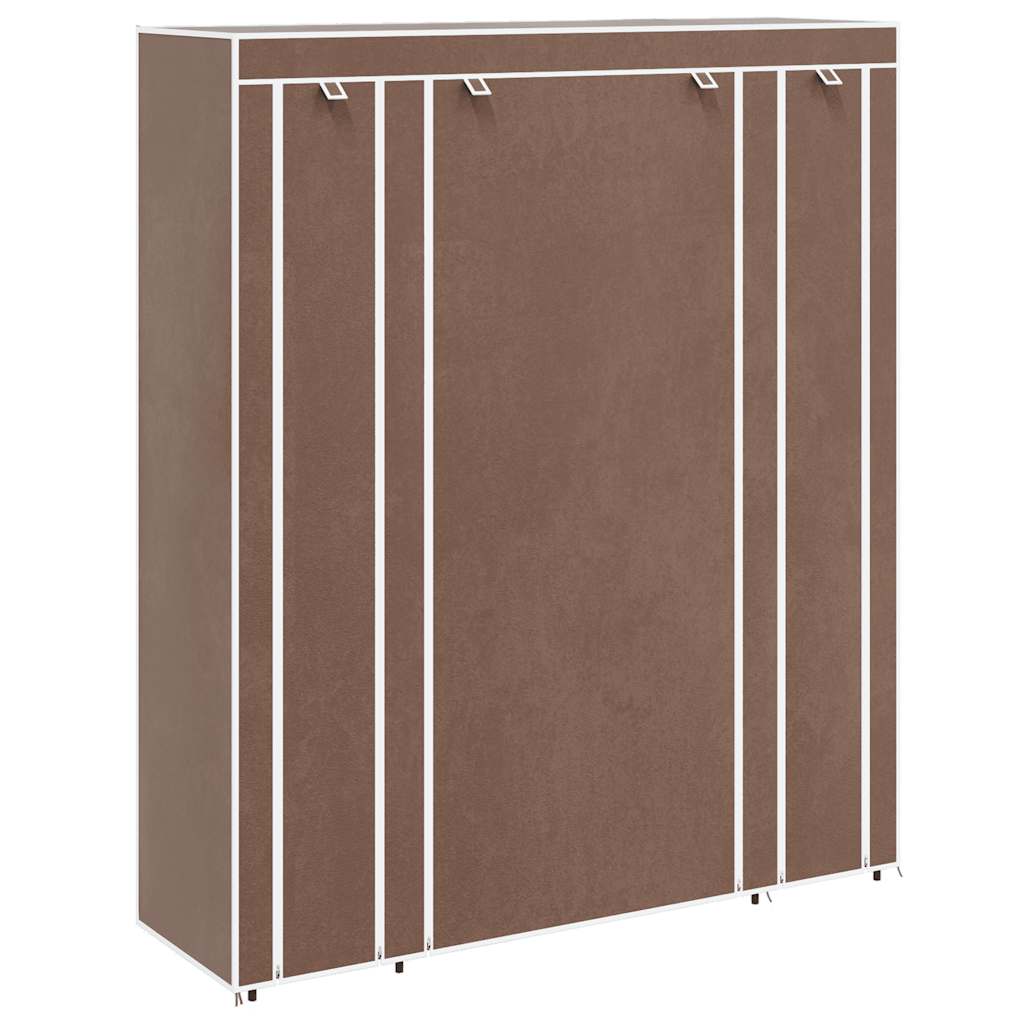 Ormar od Tkanine s Pregradama i Šipkama 45 x 150 x 176 cm Smeđi