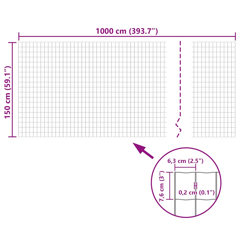Euro ograda čelična 10 x 1,5 m zelena