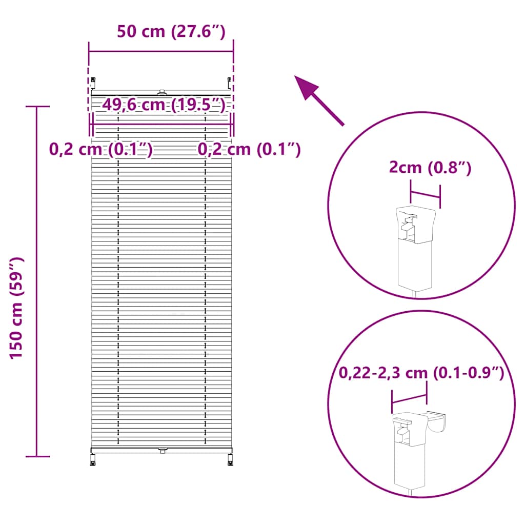Žaluzine krem boje 50 x 150 cm