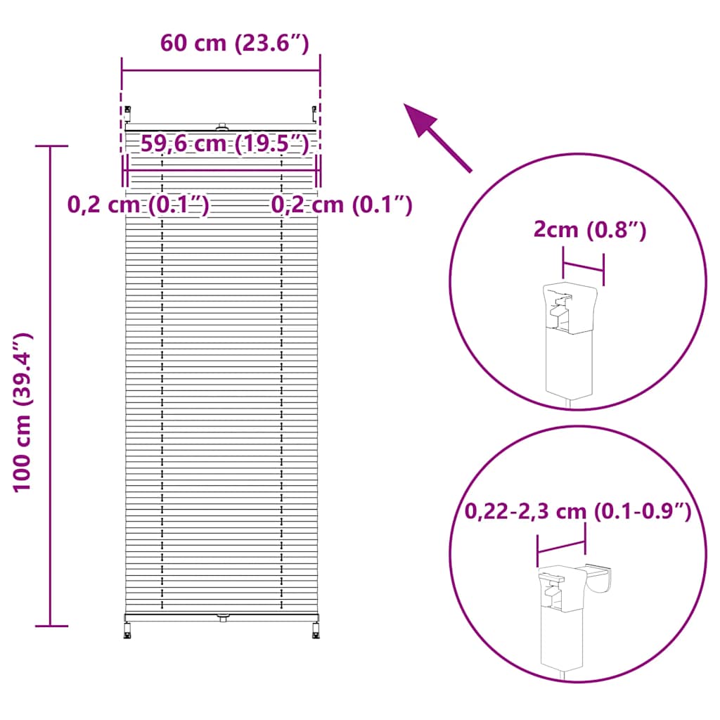 Žaluzine krem boje 60 x 100 cm