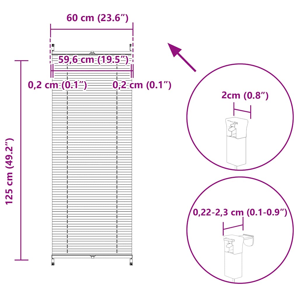 Žaluzine krem boje 60 x 125 cm