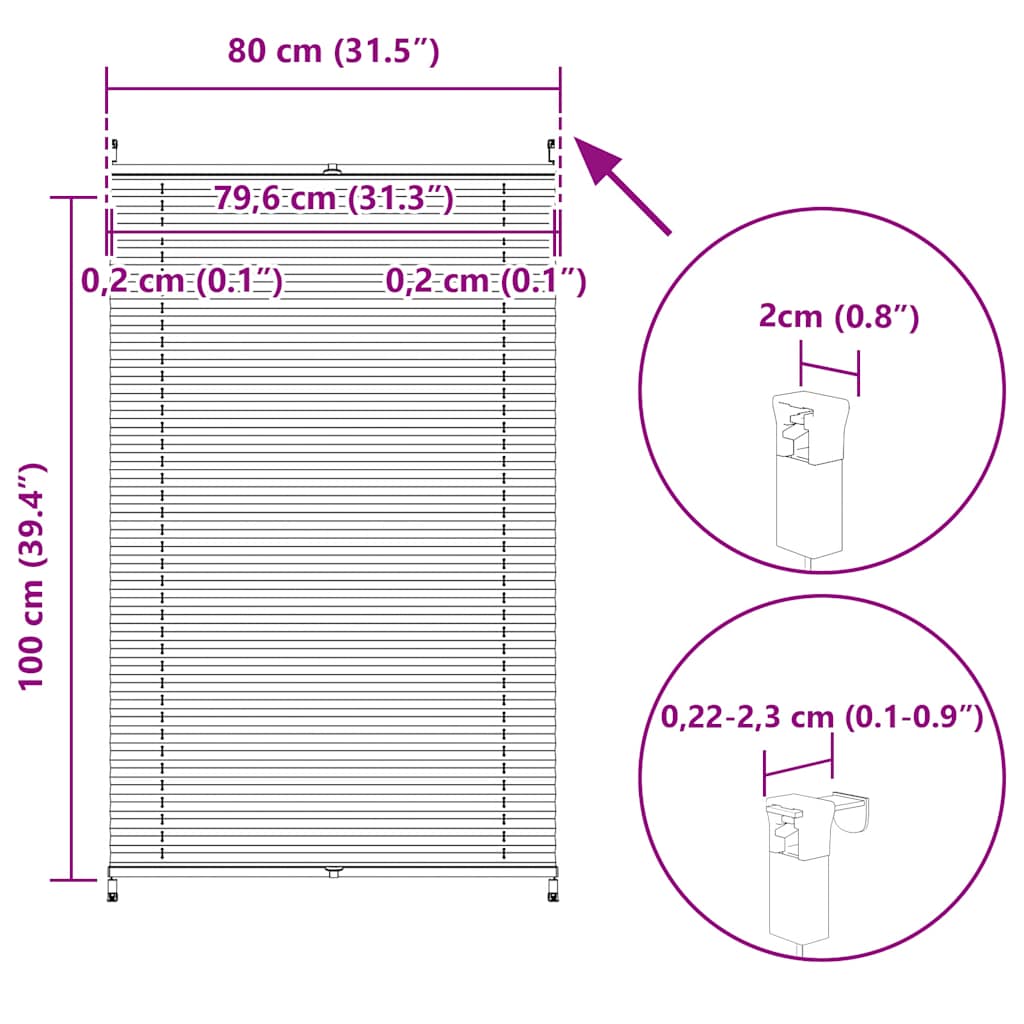 Žaluzine krem boje 80 x 100 cm