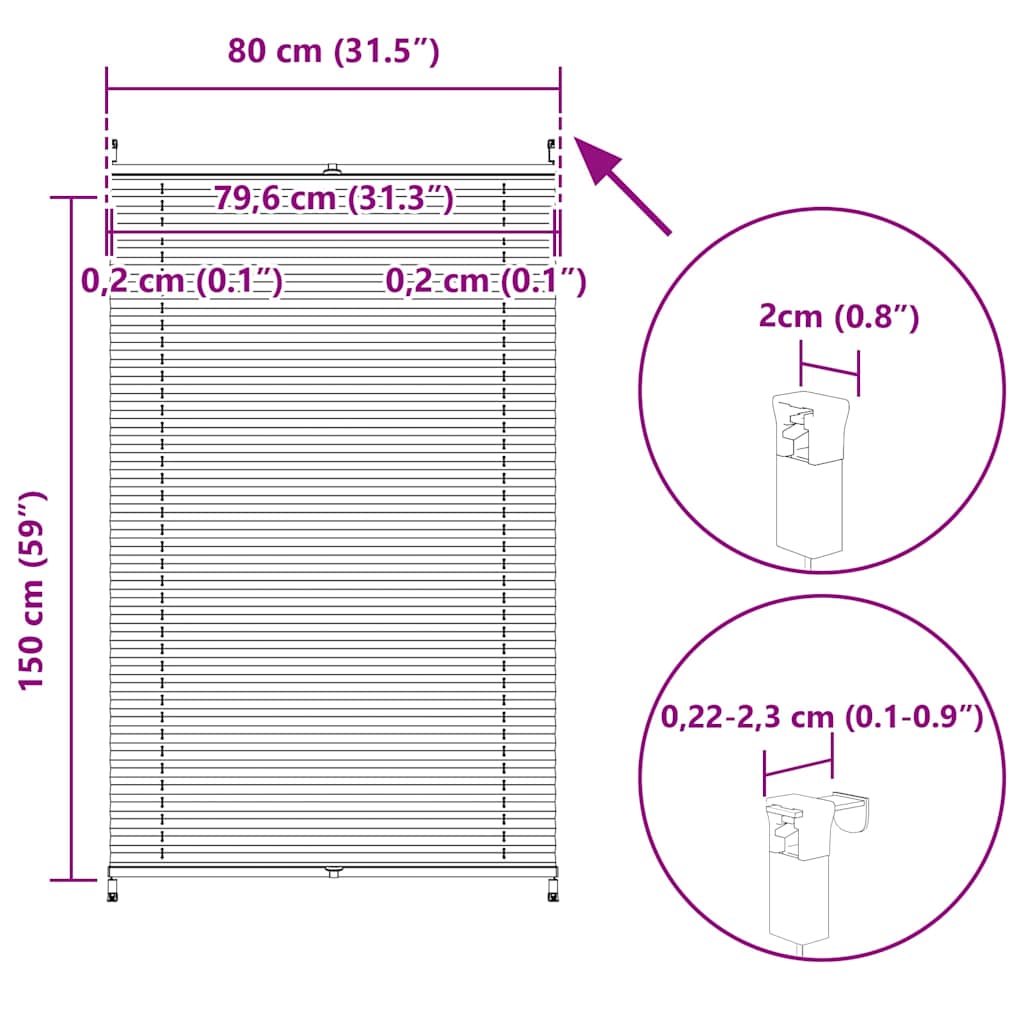 Žaluzine krem boje 80 x 150 cm