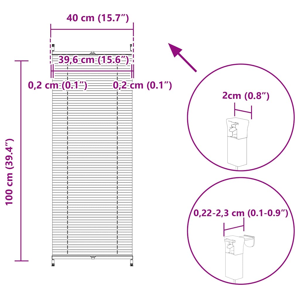 Žaluzine krem boje 40 x 100 cm
