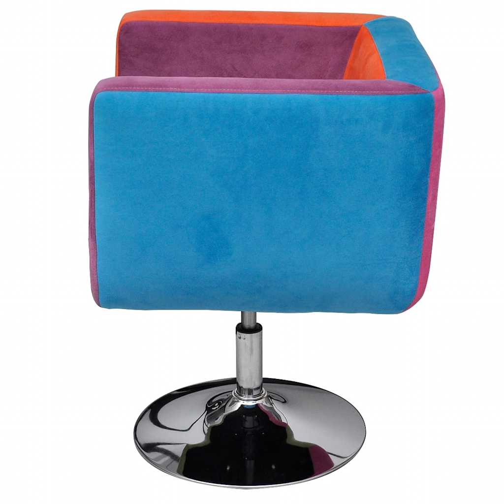 Kockasta Fotelja s Patchwork Dizajnom Tkanina