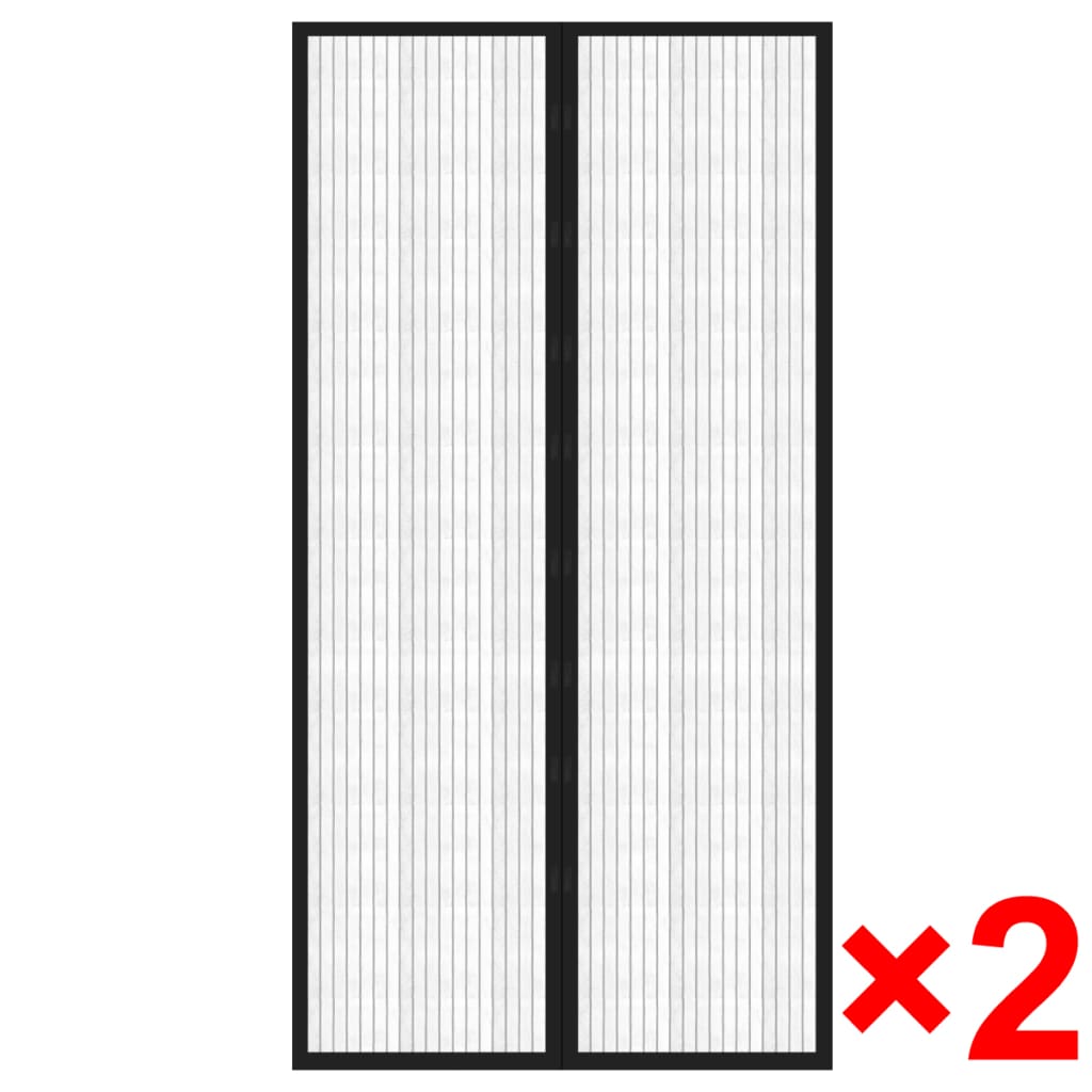 Mreža protiv insekata magnetom 2 kom 210 x 100 cm Crna