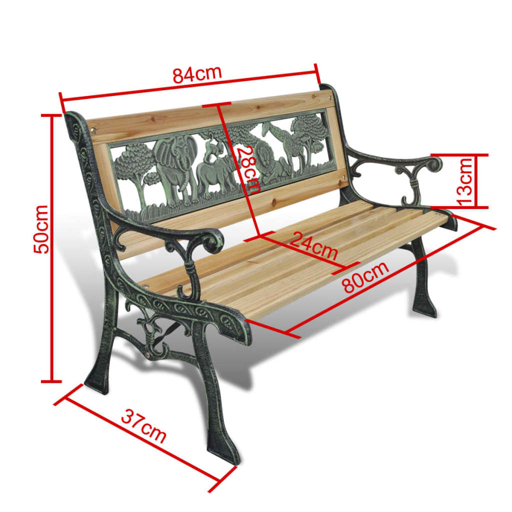 Dječja vrtna klupa 84 cm drvena