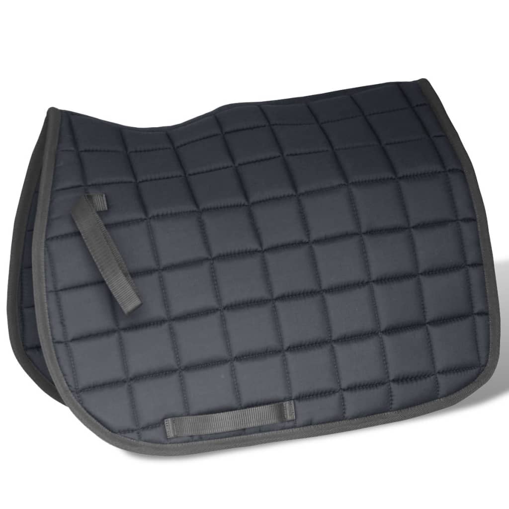 Sedlo za Jahanje Komplet 17,5 " od Prave Kože Crno 12 cm 5 u 1