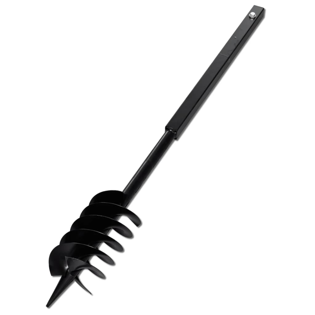 Crna čelična burgija za zemlju sa svrdlom i ručkom 150 mm tri spirale