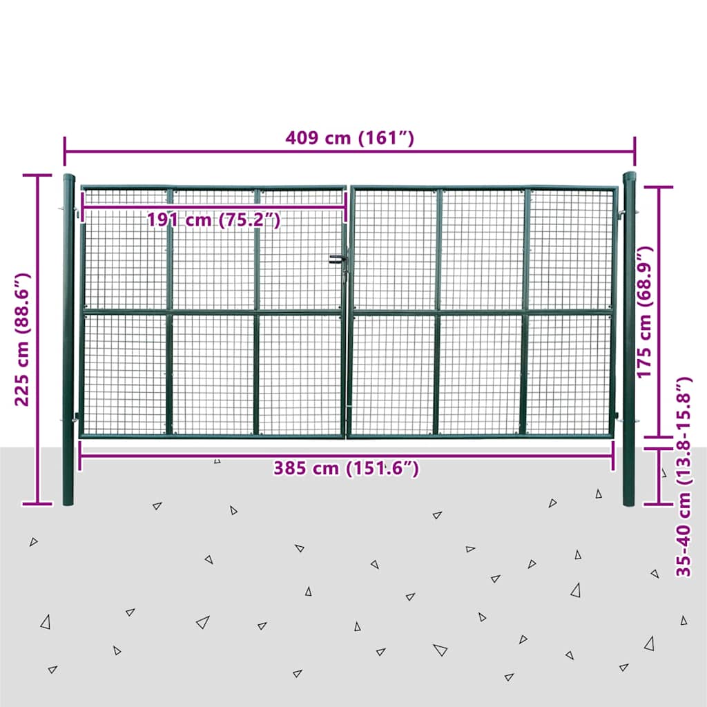 Mrežasta vrtna vrata 400x175 cm