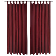 2 kom Bordo Mikro-Satenska Zavjesa s Tregerima 140 x 175 cm