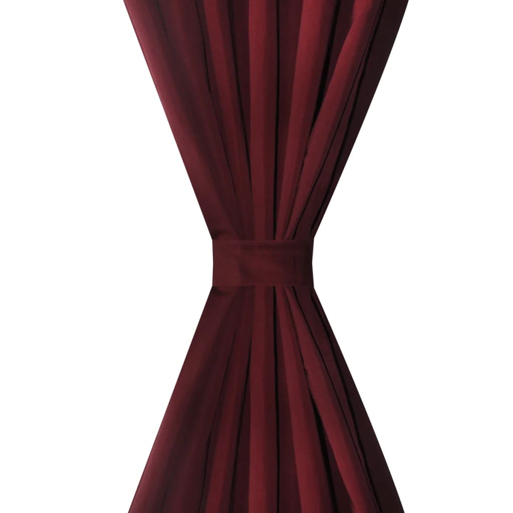 2 kom Bordo Mikro-satenska Zavjesa s Tregerima 140 x 245 cm