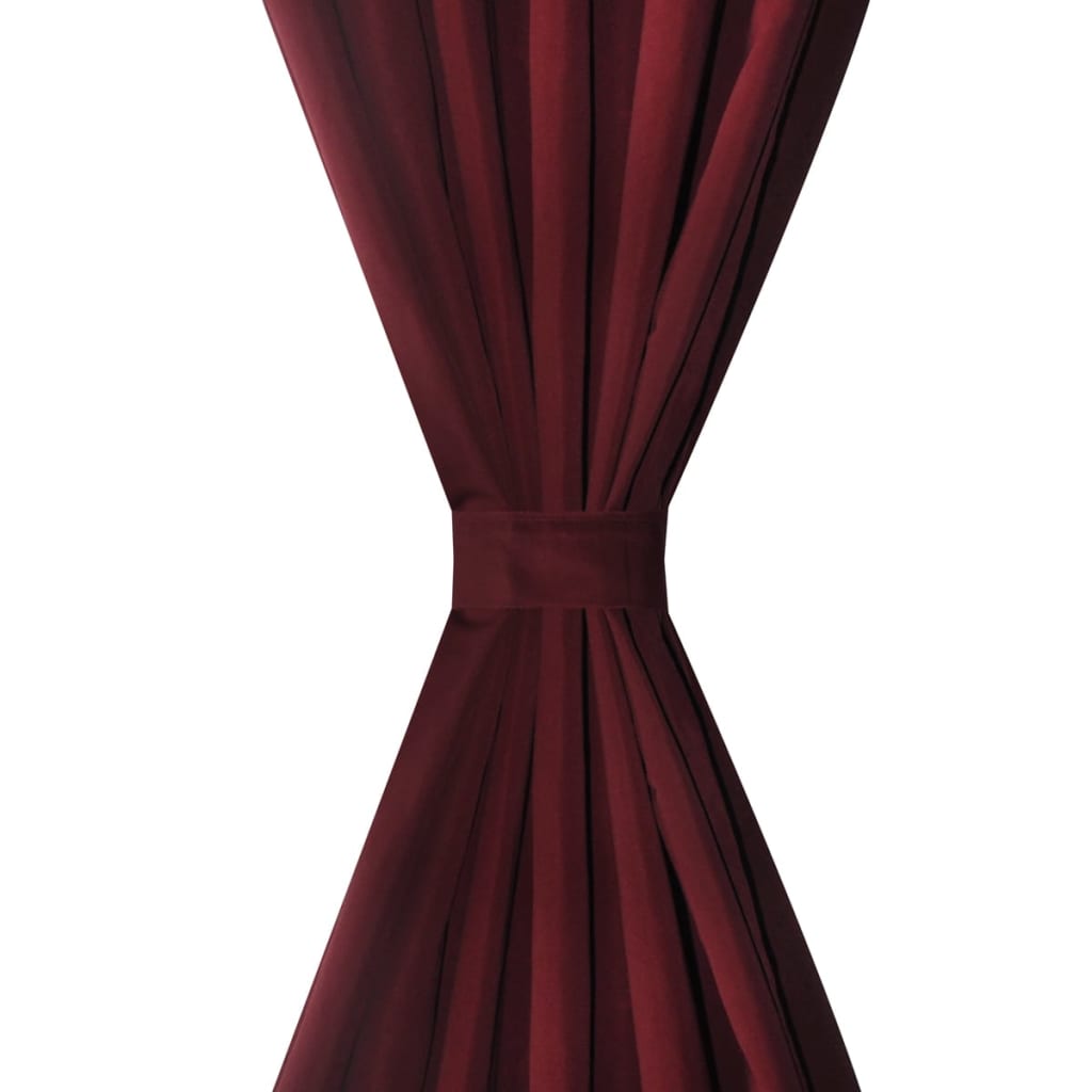 2 kom Bordo Mikro-Satenska Zavjesa s Tregerima 140 x 245 cm
