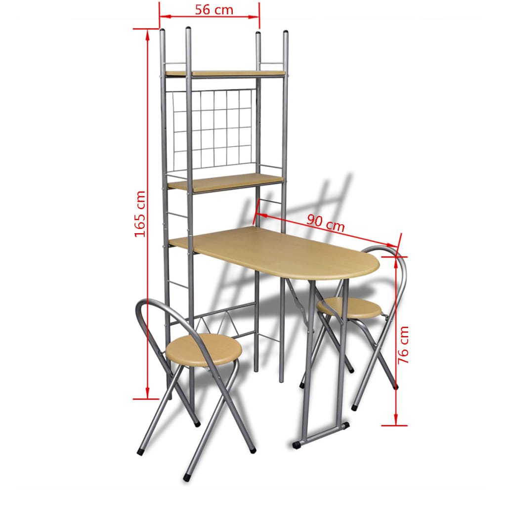 Sklopivi Barski Set s 2 Stolice