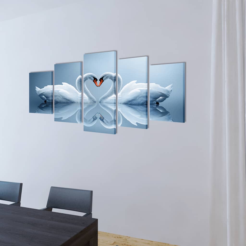 Zidne Slike na Platnu Set- Labud 200 x 100 cm