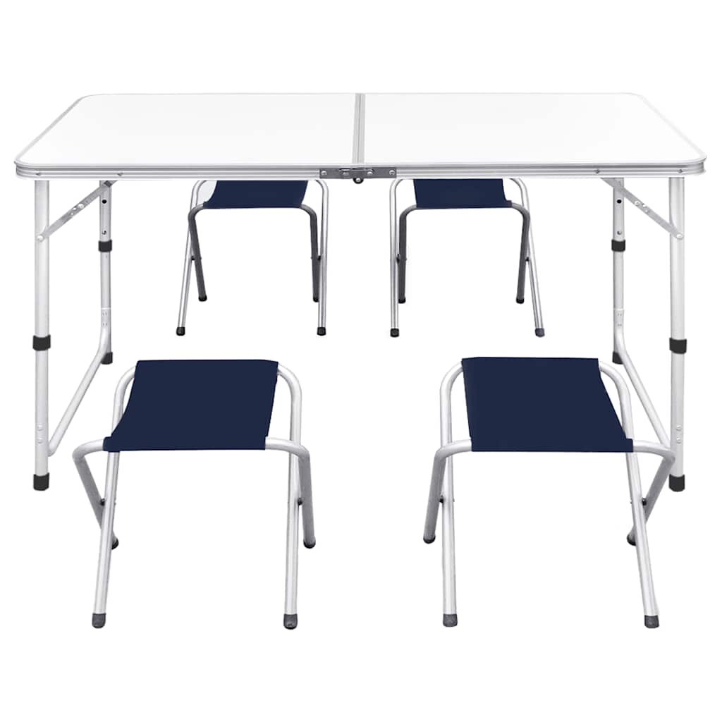 Sklopivi set stola za kampiranje s 4 stolca podesivi 120x60 cm