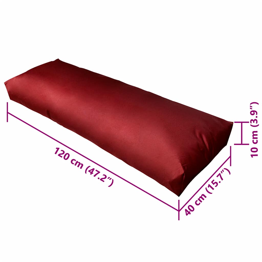 Tapecirani jastuk za naslon sjedala vino crveni 120 x 40 x 10 cm