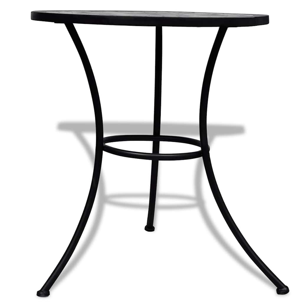 Bistro stolić crno-bijeli 60 cm s mozaikom